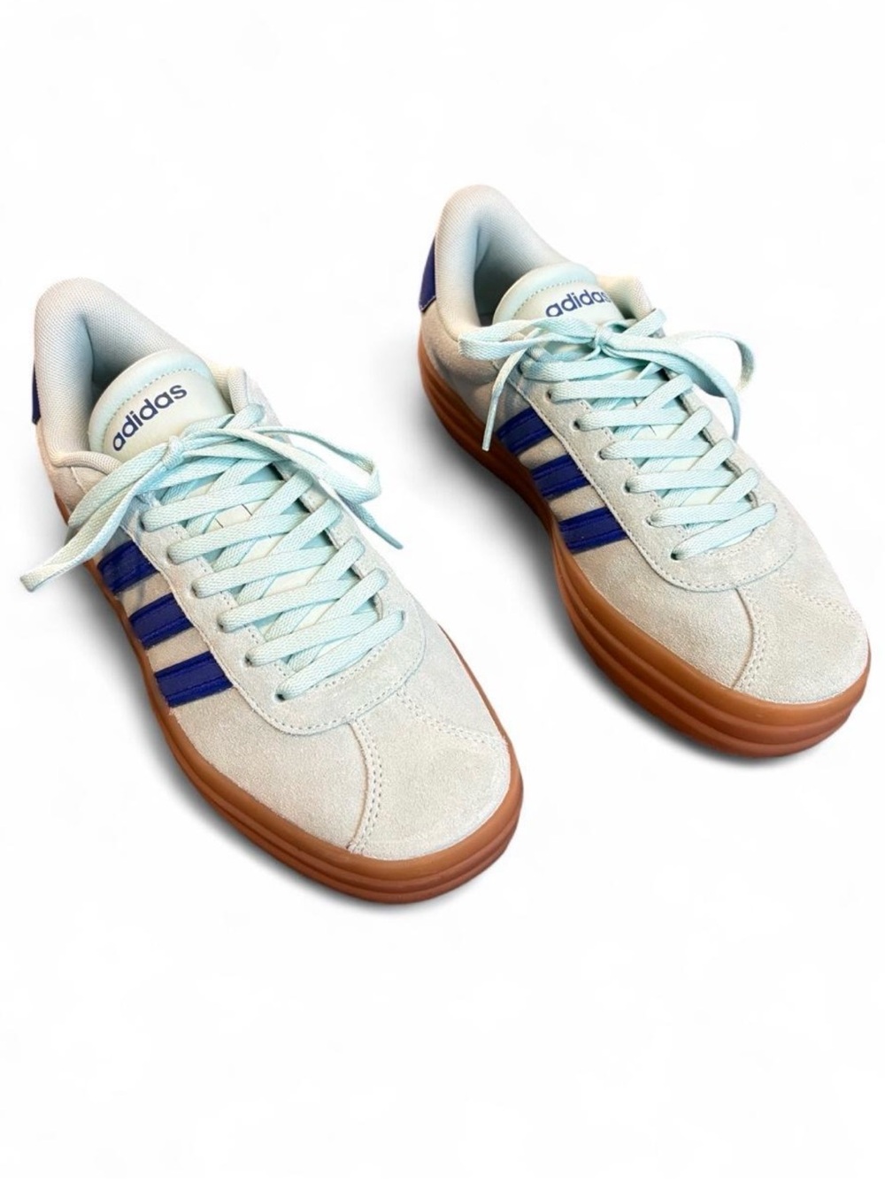 Adidas VL Court Bold Platform Sneakers Women's Size 8.5 Aqua Blue NWOB